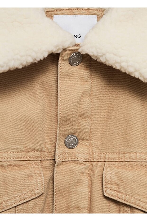 Kürk Yakalı Denim Ceket - 8