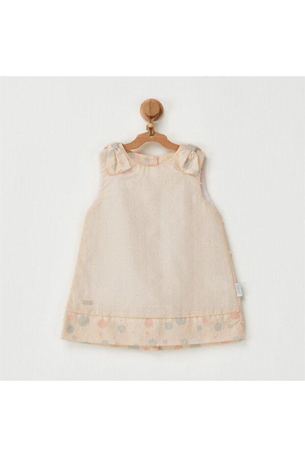 Ac22657 baby dress pompom vanilla cream