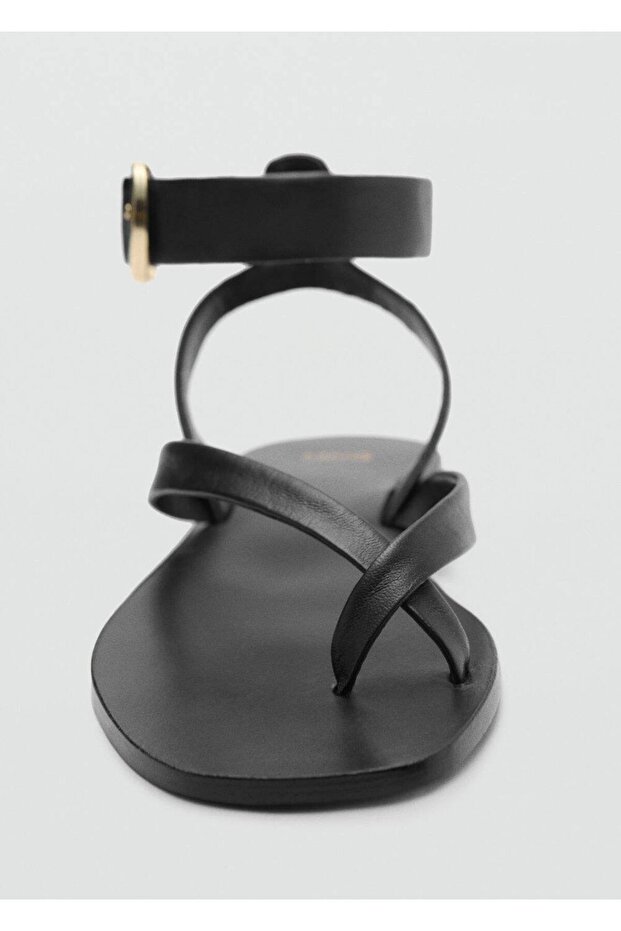 Deri bantlı sandalet - 4