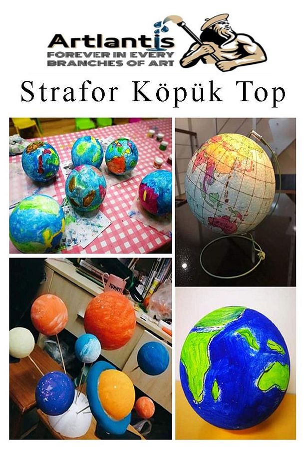 Strafor Köpük Top 10 cm 3 Adet Köpük Top Küre Toplar Yuvarlak Strafor Köpük Top Okul Deney Hobi Sana - 5