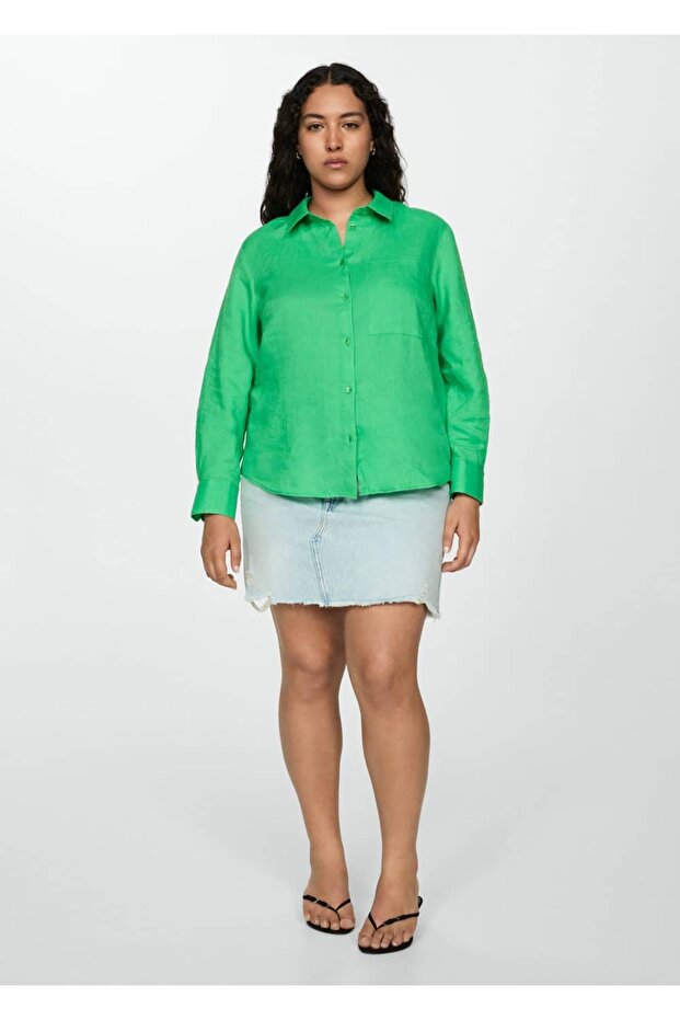 Langarmhemd aus 100 % Leinen - 6