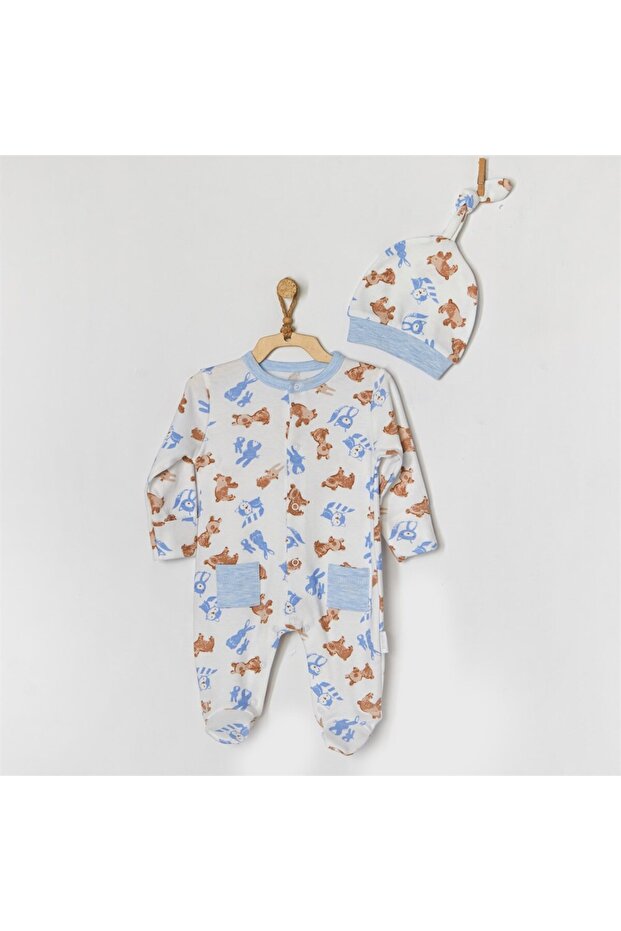 Ac22331 Baby Romper Set Romper Hat Set Tiny Bear&Friends