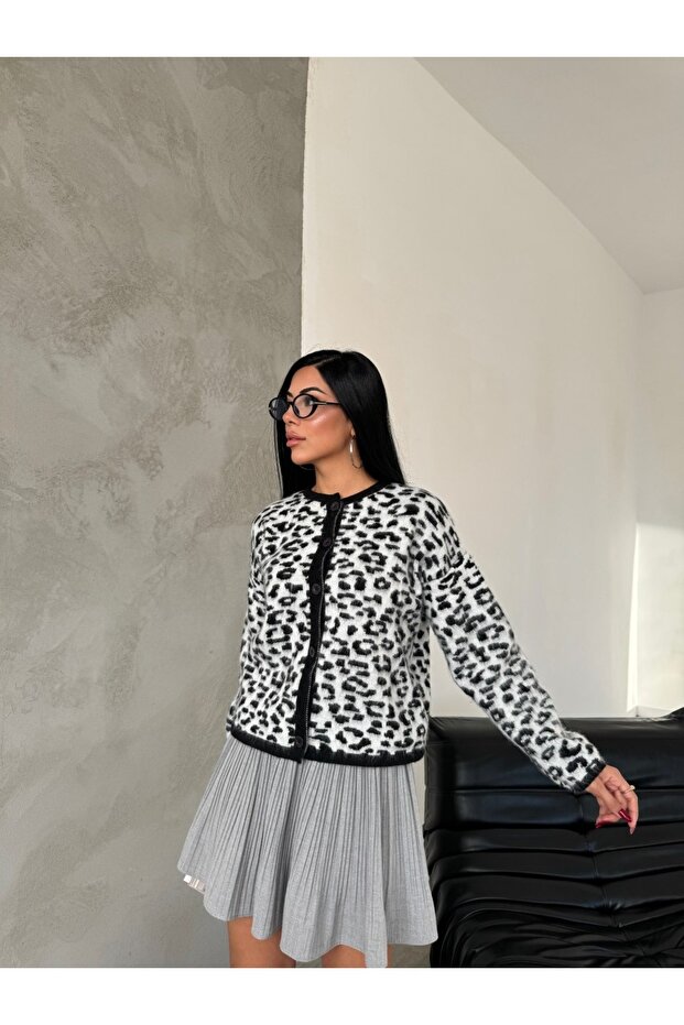 سترة بأزرار بنمط الفهد - 2