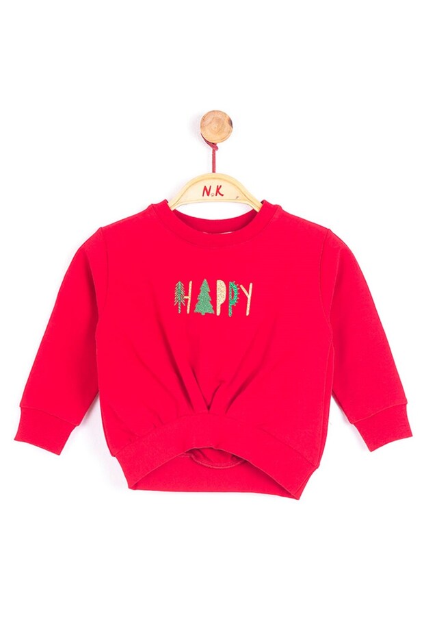 Nm33607 Baby Girl Happy Sweat