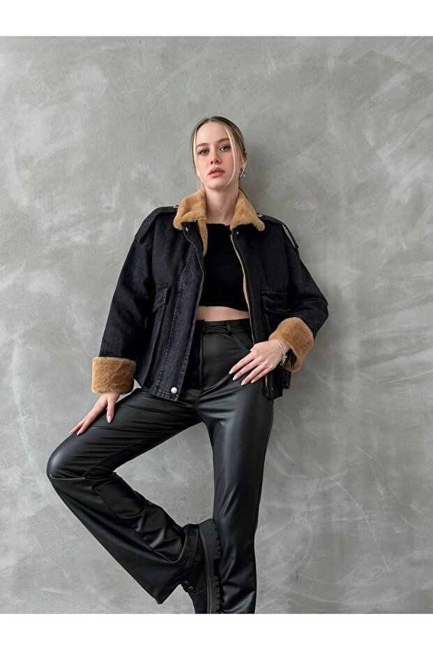 Deep Pocket Plush Denim Jacket - 1