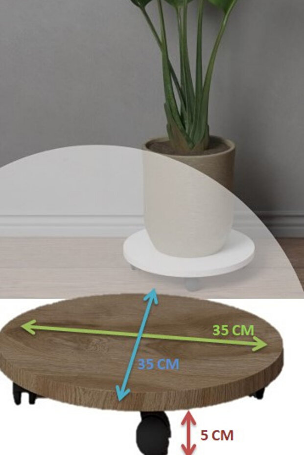 Tekerlekli Pratik Kullanımlı Saksı Altlığı Sebil Altlığı - 4