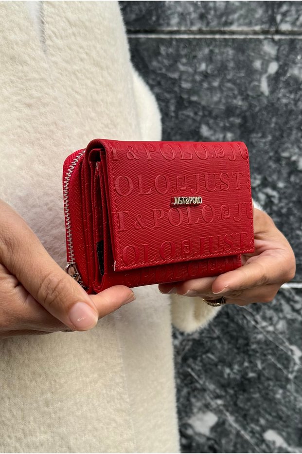 Women's Multipart Wallet with Red Wallet
