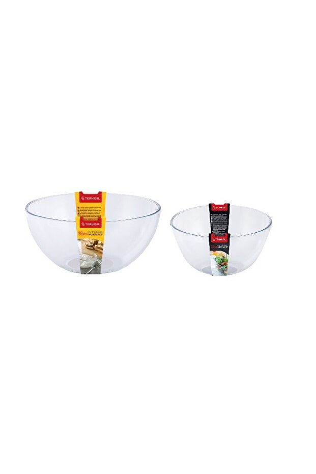 ,Borosilicate glass,Salad Bowl,Set of 2 pcs,(23+26cm).
