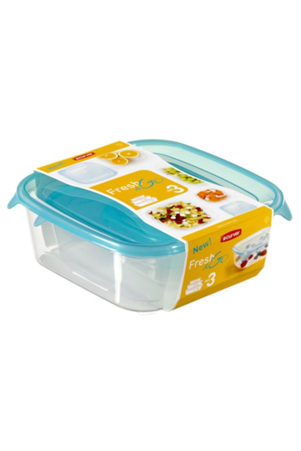 ,Food Storage,Fresh&Go,Set of 3 Pieces,with cover,Sizes (0.25L+0.8L+1.7L)