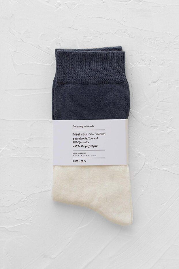 Blok Soket Çorap Mavi - 1