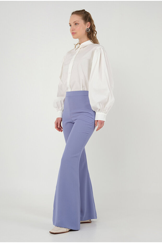 İspanyol Paça Pantolon Lila - 5