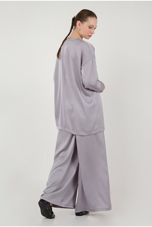 Basic Saten Takım Gri - 2