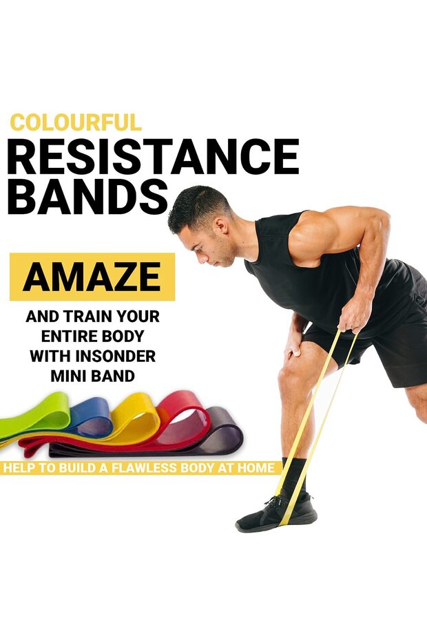 Resistance Loop Bands (SET OF 5) | Latex Rubber, 5 Resistance Levels - 3