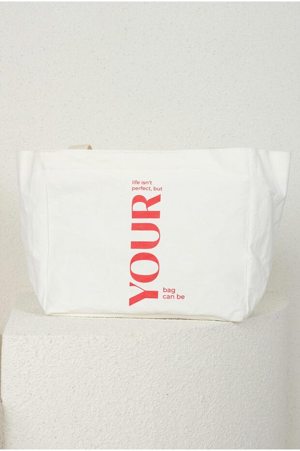 Baskılı Çanta Your Beyaz - 5