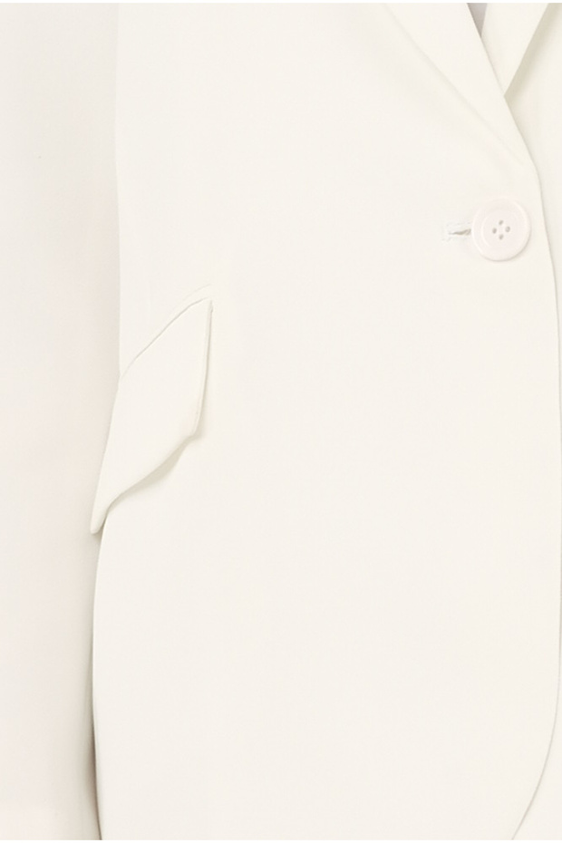 Dökümlü Blazer Ceket Ekru - 7