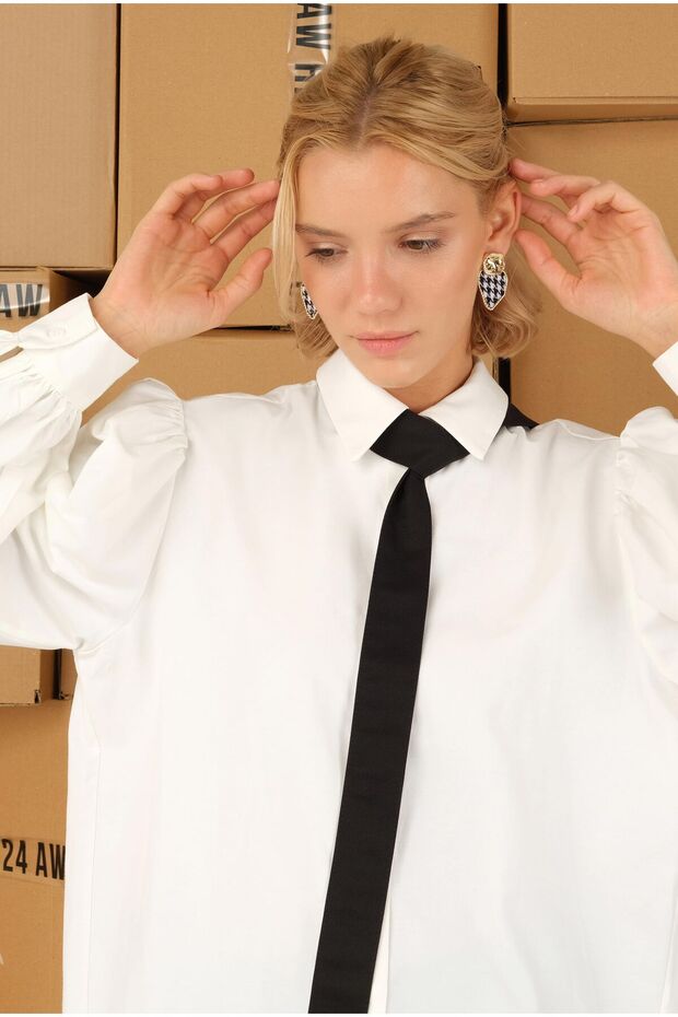 Balon Kol Gömlek Ekru - 4