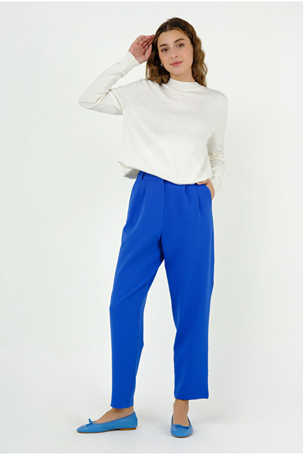 Havuç Pantolon Saks - 1