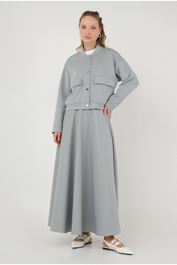 Scuba Bomber Ceket Gri - 4