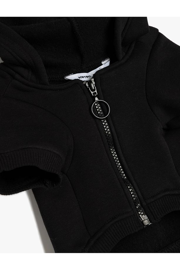 Şardonlu Kapüşonlu Fermuarlı Köpek Sweatshirtü - 3