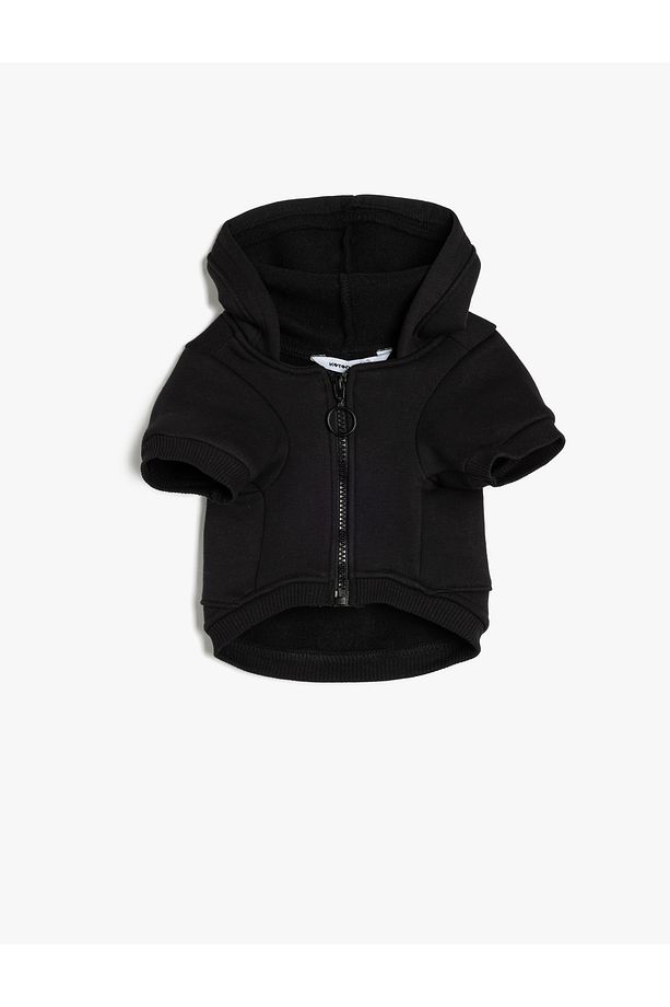 Şardonlu Kapüşonlu Fermuarlı Köpek Sweatshirtü - 1