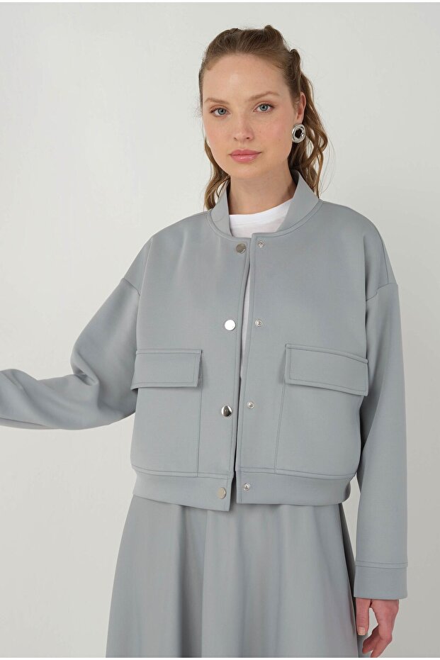 Scuba Bomber Ceket Gri - 2