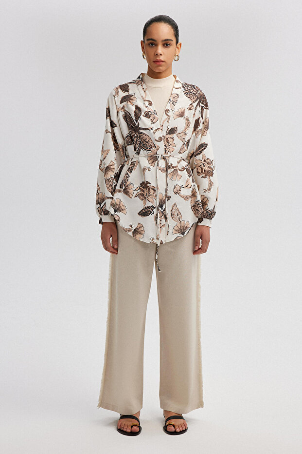 LINEN TEXTURED PATTERNED CHEMONY - 1