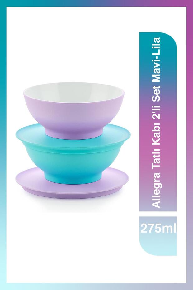 Allegra Tatlı Kabı 2'li Set 275 Ml Mavi-lila - 1