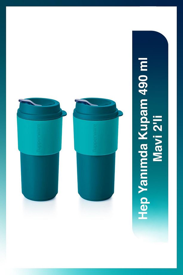 2'li Hep Yanımda Kupam Suluk Ve Matara Mavi 490 ml - 1