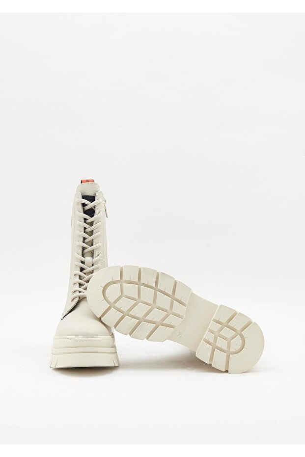 Brigett Kadın Bej Deri Bot - 5