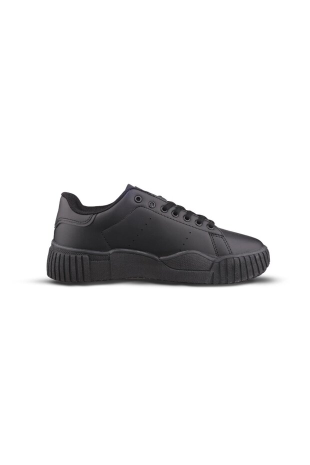Women's Lace-Up Black Sneakers