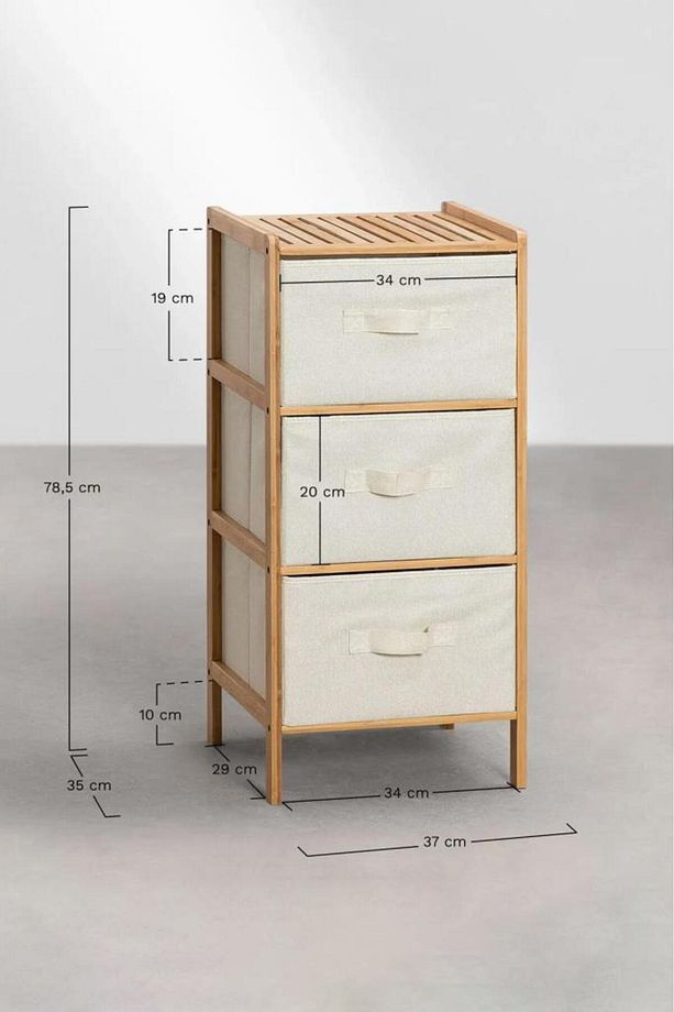 Bambu 3 Çekmeceli Dolap Organizer Çok Amaçlı Düzenleyici Şifonyer Db-0015 - 4