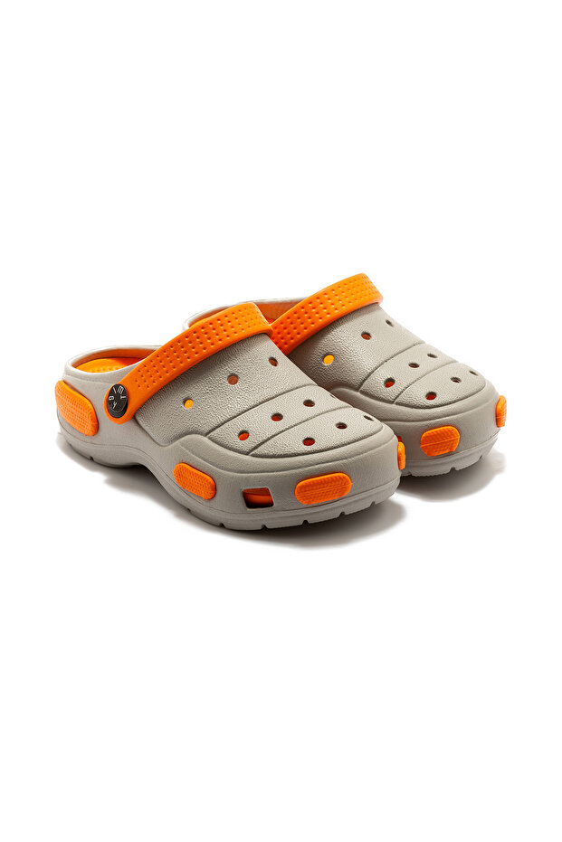 Juli Children's Sabo Slippers Gray Orange 30/35