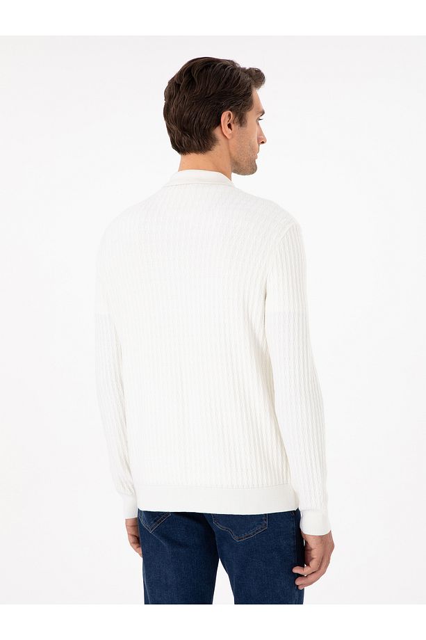 Ekru Regular Fit Triko Hırka 50293181-VR019 - 6