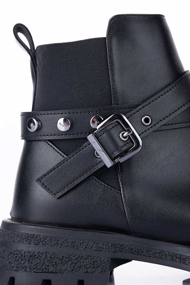 Layza Kadın Kalın Tabanlı Siyah Bot - 3