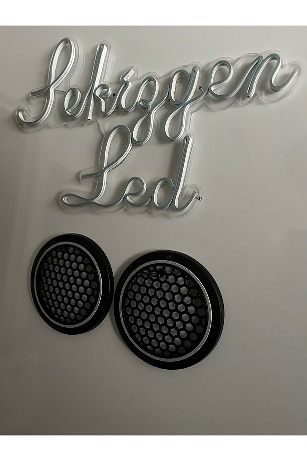 Piksel Neon Ledli Sese Duyarlı 20'lik Midrange Kapağı 1 Takım 2 Kapak - 5