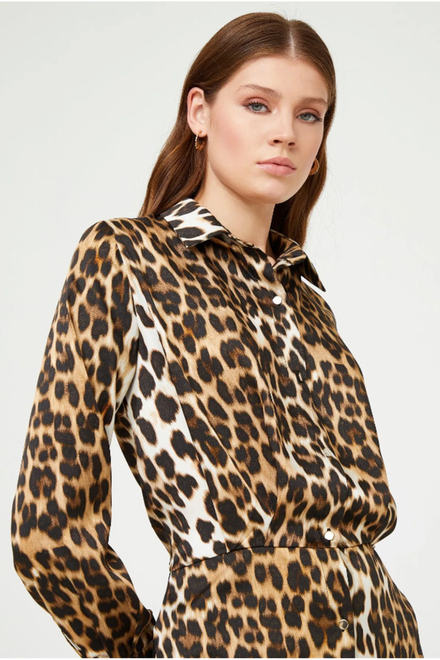 فستان قميص منقوش - 2