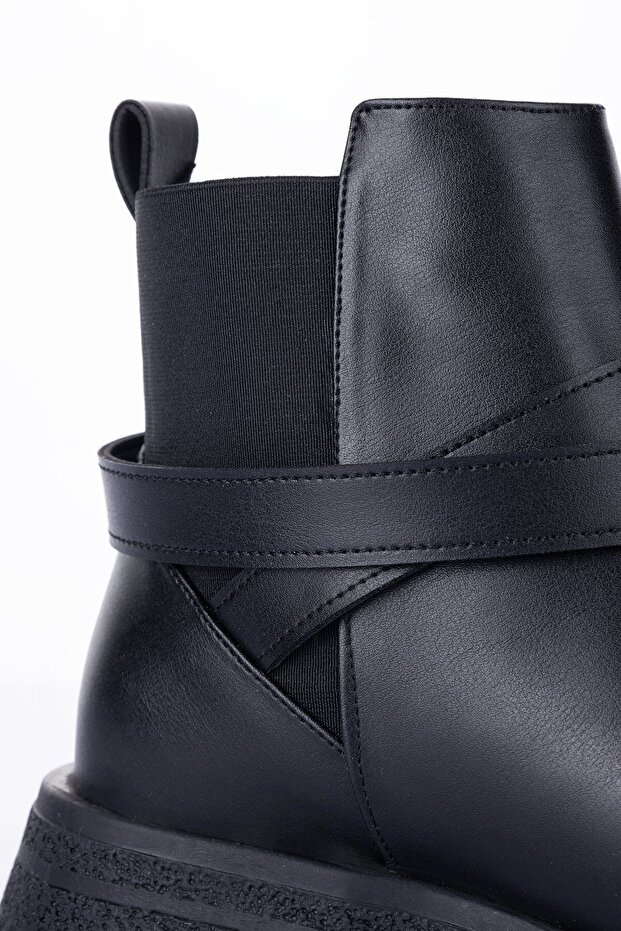 Layza Kadın Kalın Tabanlı Siyah Bot - 5