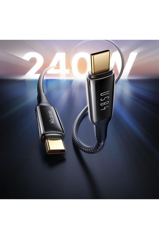 Ca -2990 240 W Usb 4.0 Type C To Type C Şarj Kablosu -Siyah 1.2 M - 4