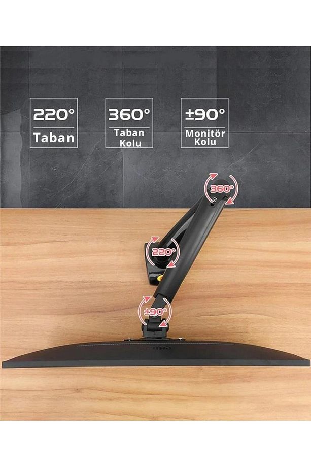 32'' Inç Lcd Led Monitör Masa Üstü Full Hareketli Askı Aparatı - 3