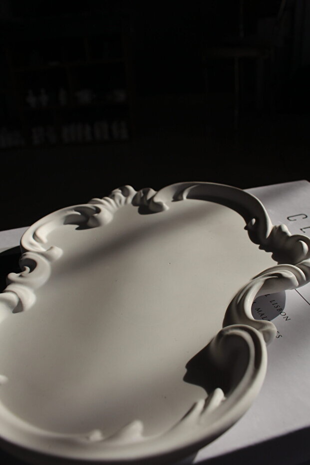 Vıvasto Dekoratif  Sunumluk Seti, Dekoratif Takı Tabağı,Saksılık,Tütsülük,Mumluk (100%) Taş Tozu -V- - 7