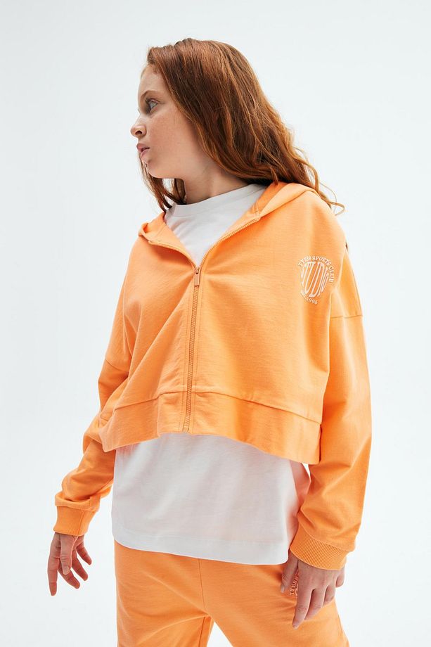 Bg Store Kız Çocuk Oranj Eşofman Üstü 23psstj4408 - 2