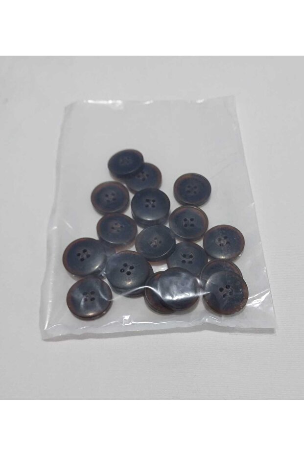 زر بوليستر منقوش بني قطر 2.3 سم 20 قطعة. - 3