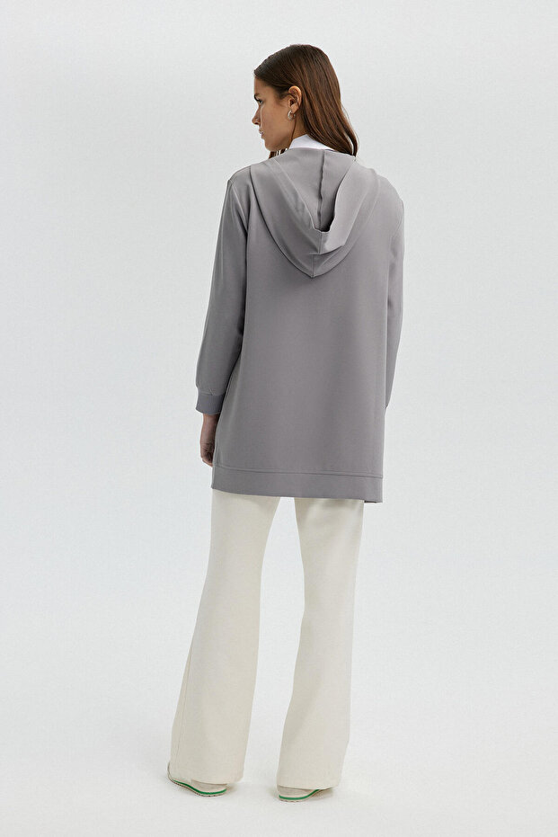 ZIPPERED THIN CREPE JACKET - 5