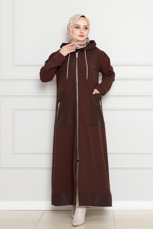Hooded Bag Pocket Mink Hooded Coat