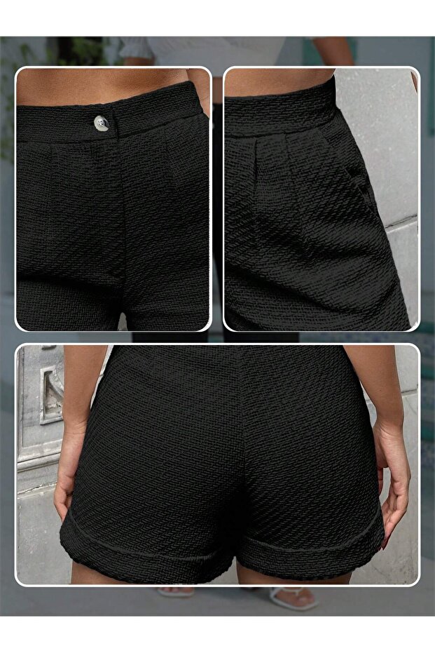 KADIN CEPLİ ŞANEL ŞORT PANTOLON - 4