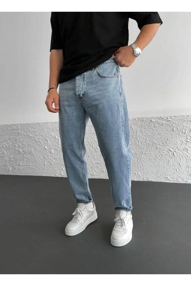 Snow Wash Blue Boyfriend Pants