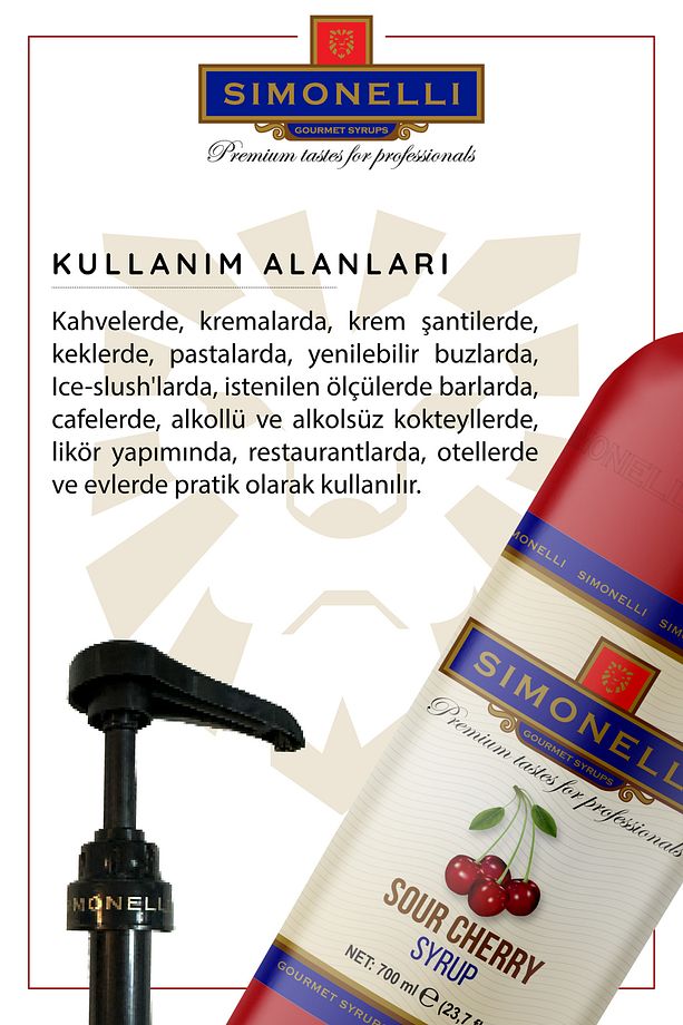 Kahve Ve Kokteyl Şurubu Vişne Aromalı 700 ml Pompa Hediyeli - 4