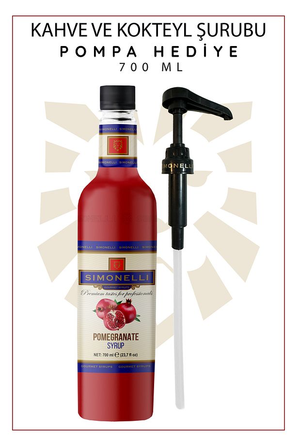 Kahve Ve Kokteyl Şurubu Nar Aromalı 700 ml Pompa Hediyeli - 3