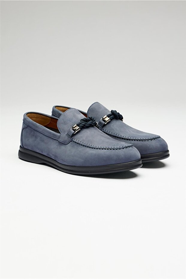 Mavi Deri Loafer - 5