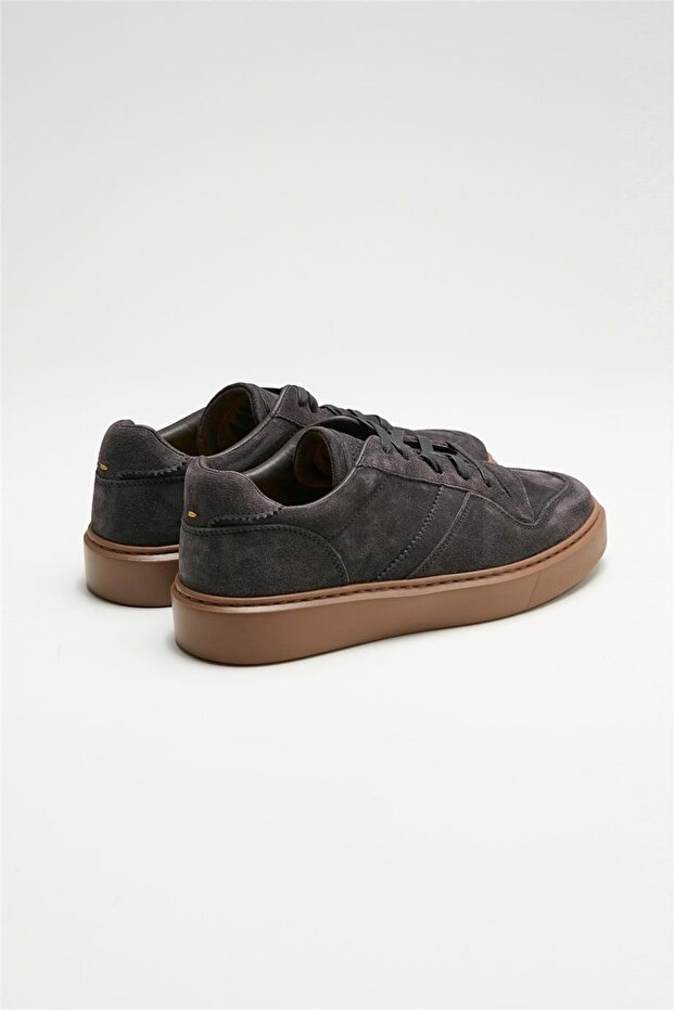 Antrasit Renk Deri Sneaker - 5